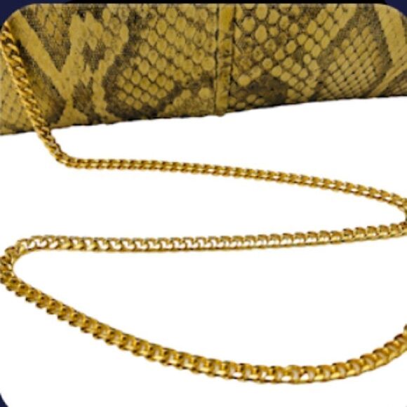 Vintage 1960’s Morris Moskowitz Genuine Reptile Gold Chain Purse Clutch - Picture 2 of 12